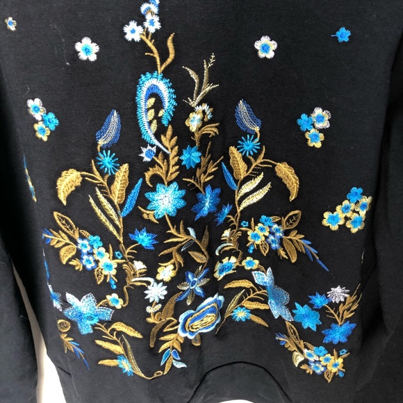 ๐HP๐Drew black floral sweatshirt NWT - Picture 3 of 8
